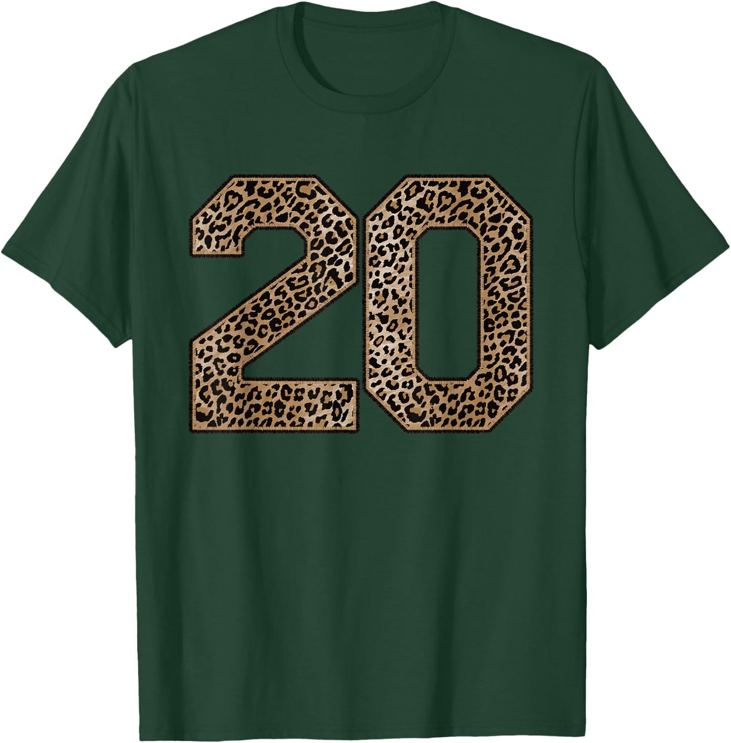 Leopard Number 20 Athlete Sports Jersey Supporter Fanwear T-Shirt - T-Shirt | Forest