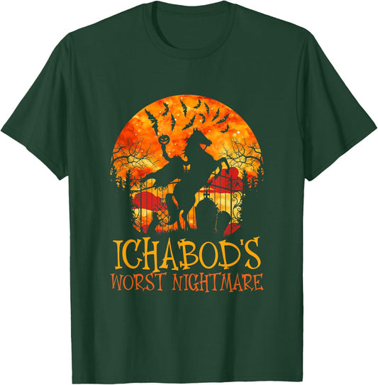 Ichabod's Worst Nightmare, Headless Horseman Halloween T-Shirt - T-Shirt | Forest