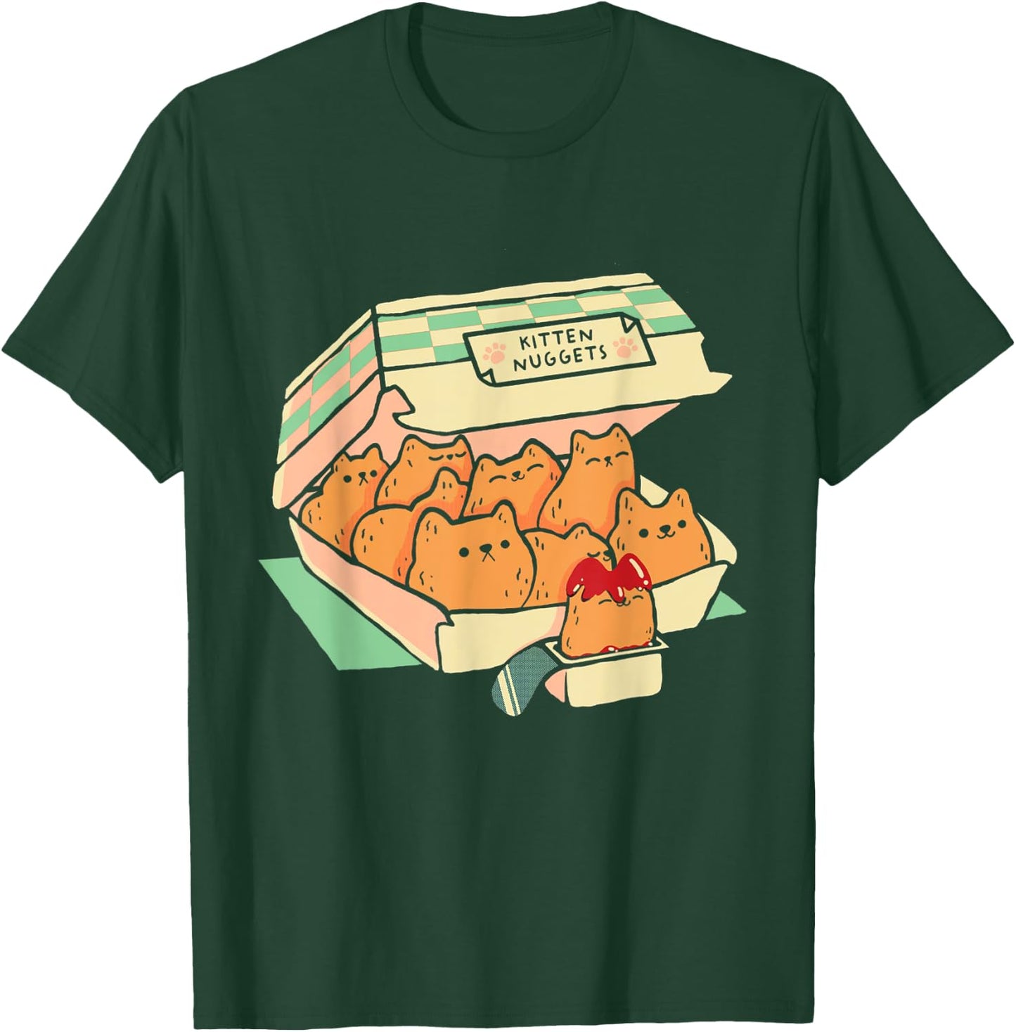 Kitten Nuggets Fast Food Cat Cute Chicken Nugget Lover T-Shirt - T-Shirt | Forest