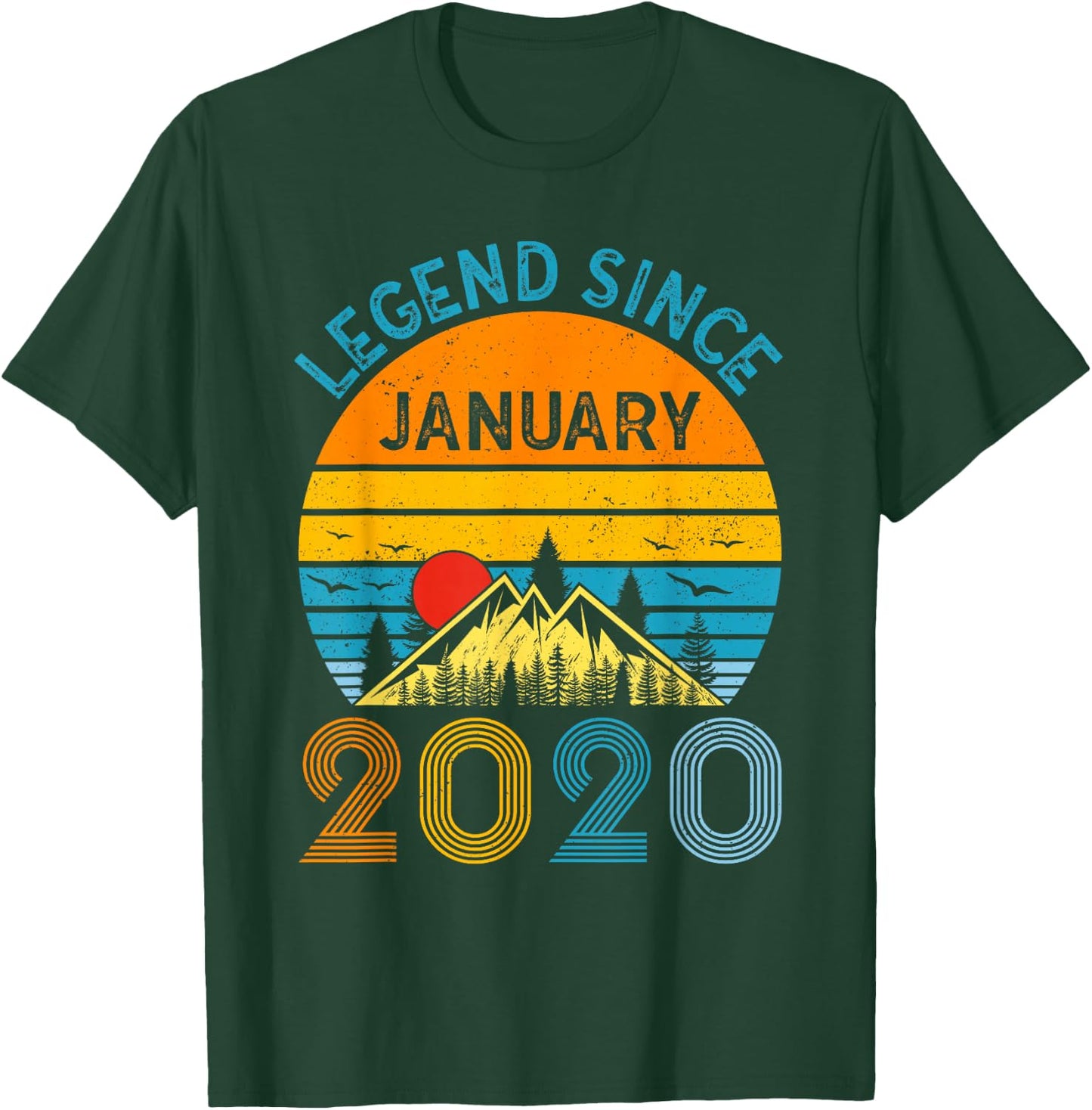 6th Birthday Gifts Legend Since January 2020 6 Years Old T-Shirt - T-Shirt | Forest