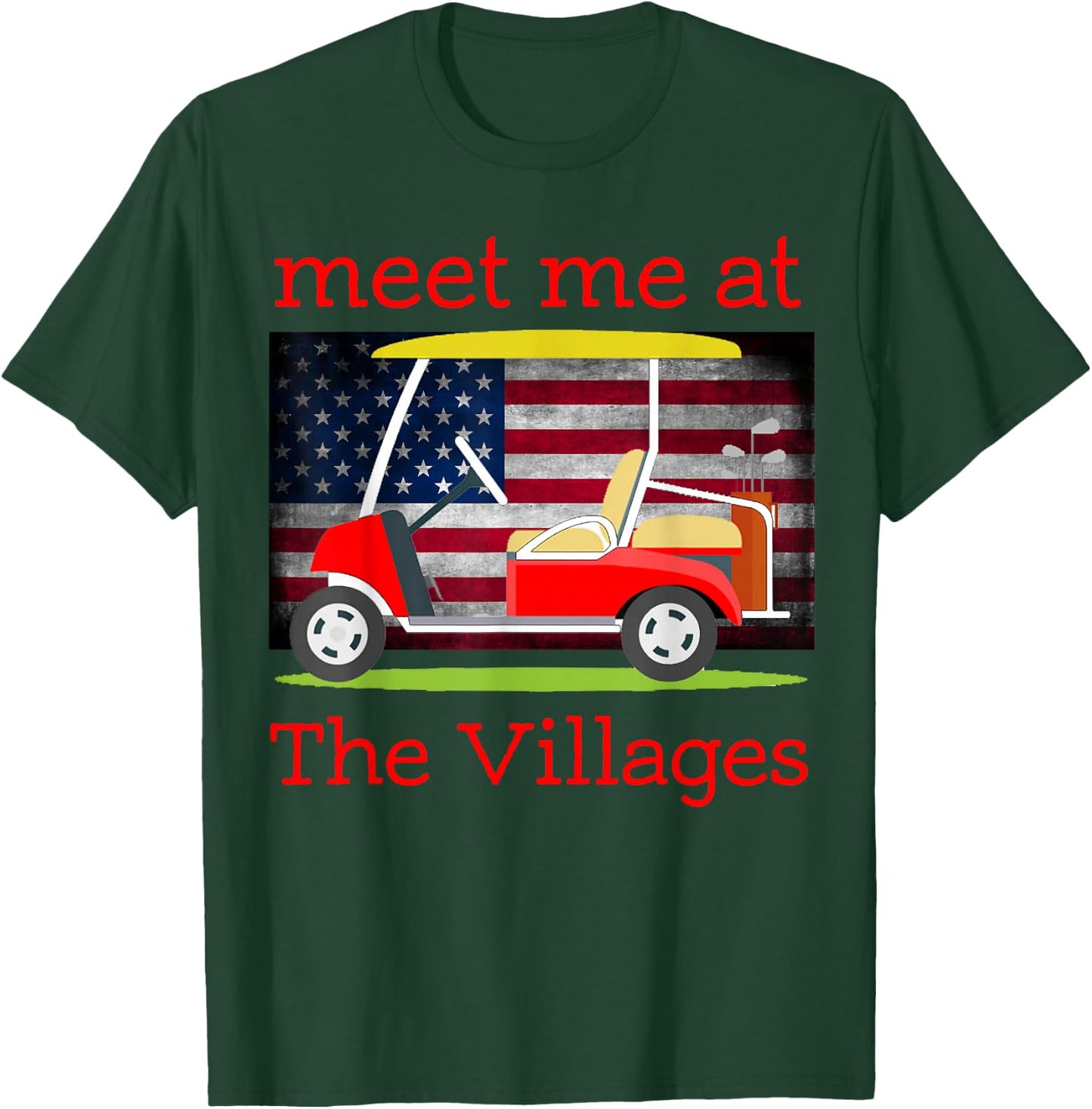 The Villages Florida Retirement American Flag T-Shirt - T-Shirt | Forest