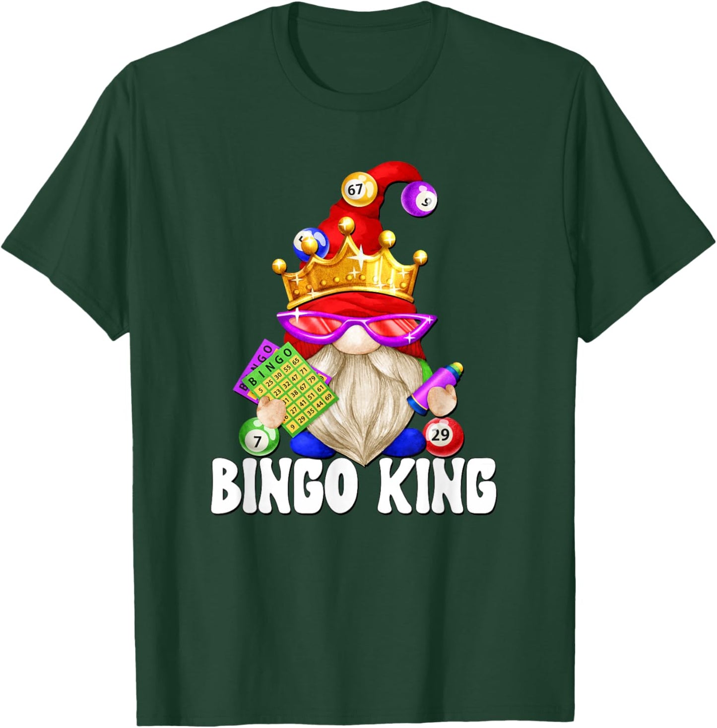 Funny Bingo Player Accessories Grandpa Bingo King T-Shirt - T-Shirt | Forest