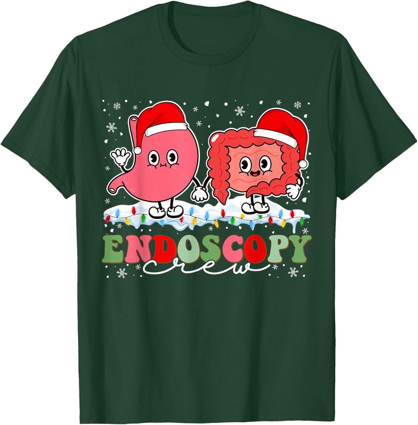 Endoscopy Christmas Crew Gastroenterology Endoscopy Nurse T-Shirt - T-Shirt | Forest