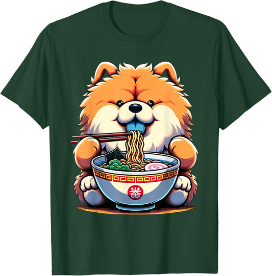 Kawaii Anime Chow Chow Dog Ramen T-Shirt - T-Shirt | Forest