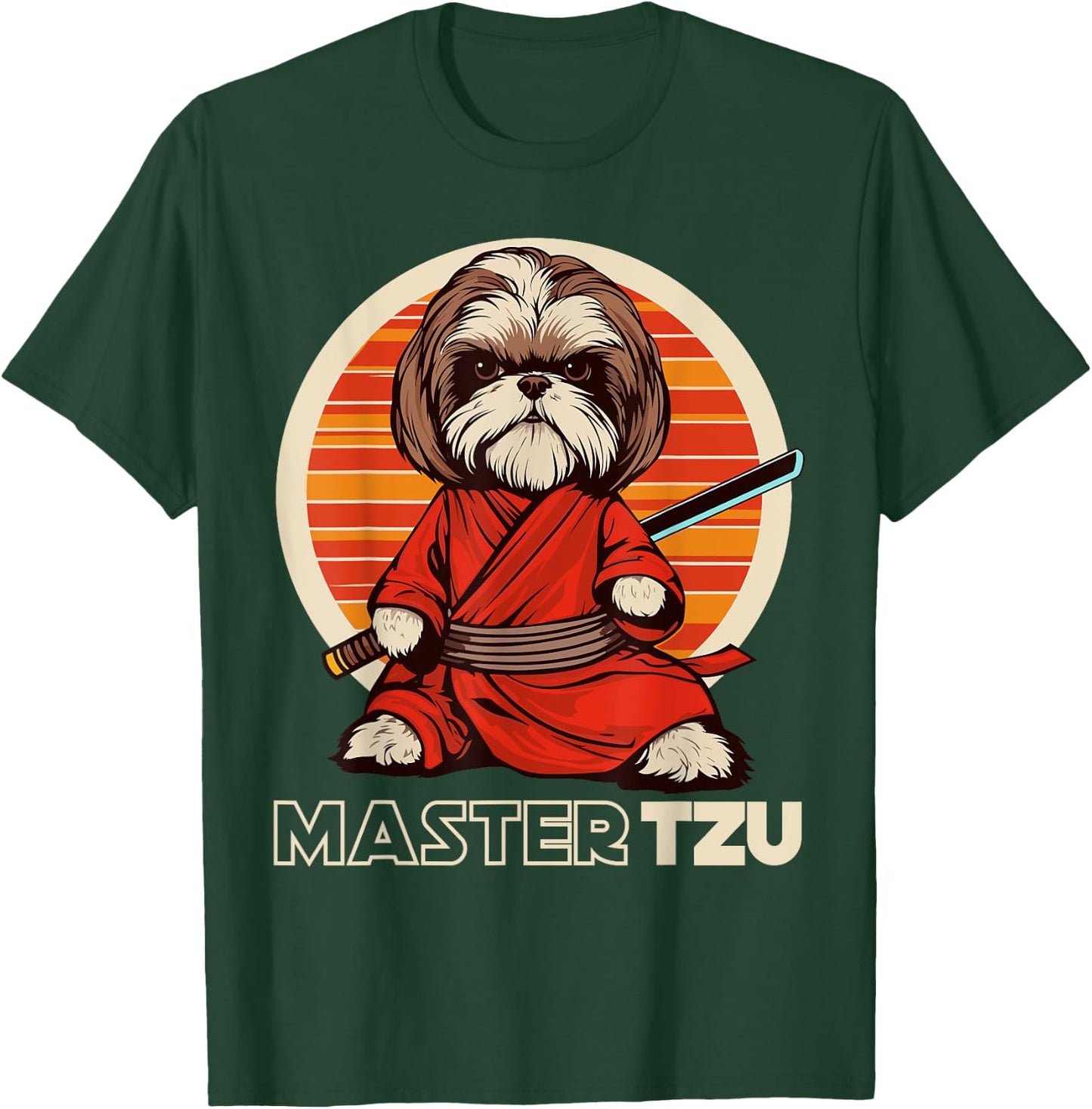 Master Tzu Ninja Shih Tzu Samurai Dog Anime T-Shirt - T-Shirt | Forest