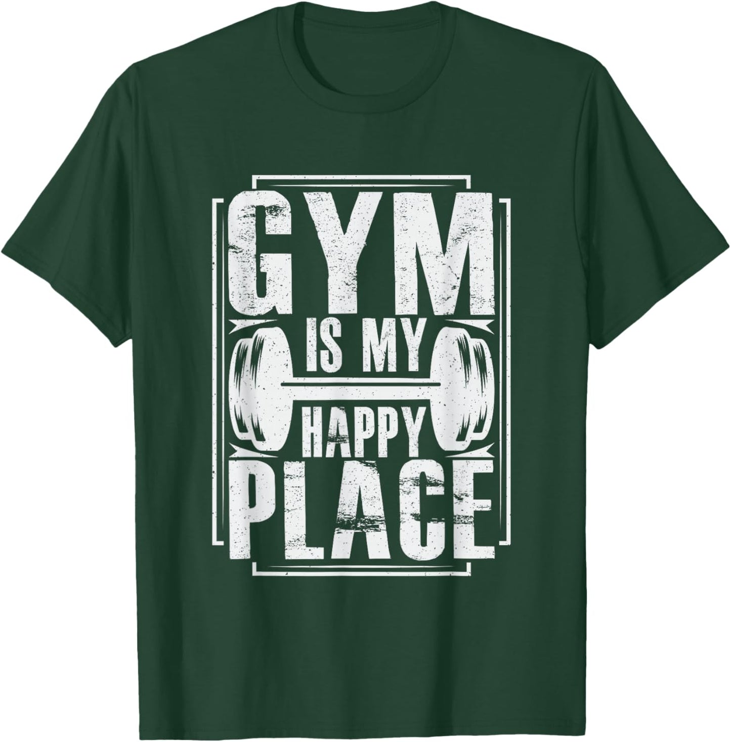 Gym Is My Happy Place - Throwback Design - Classic T-Shirt - T-Shirt | Forest