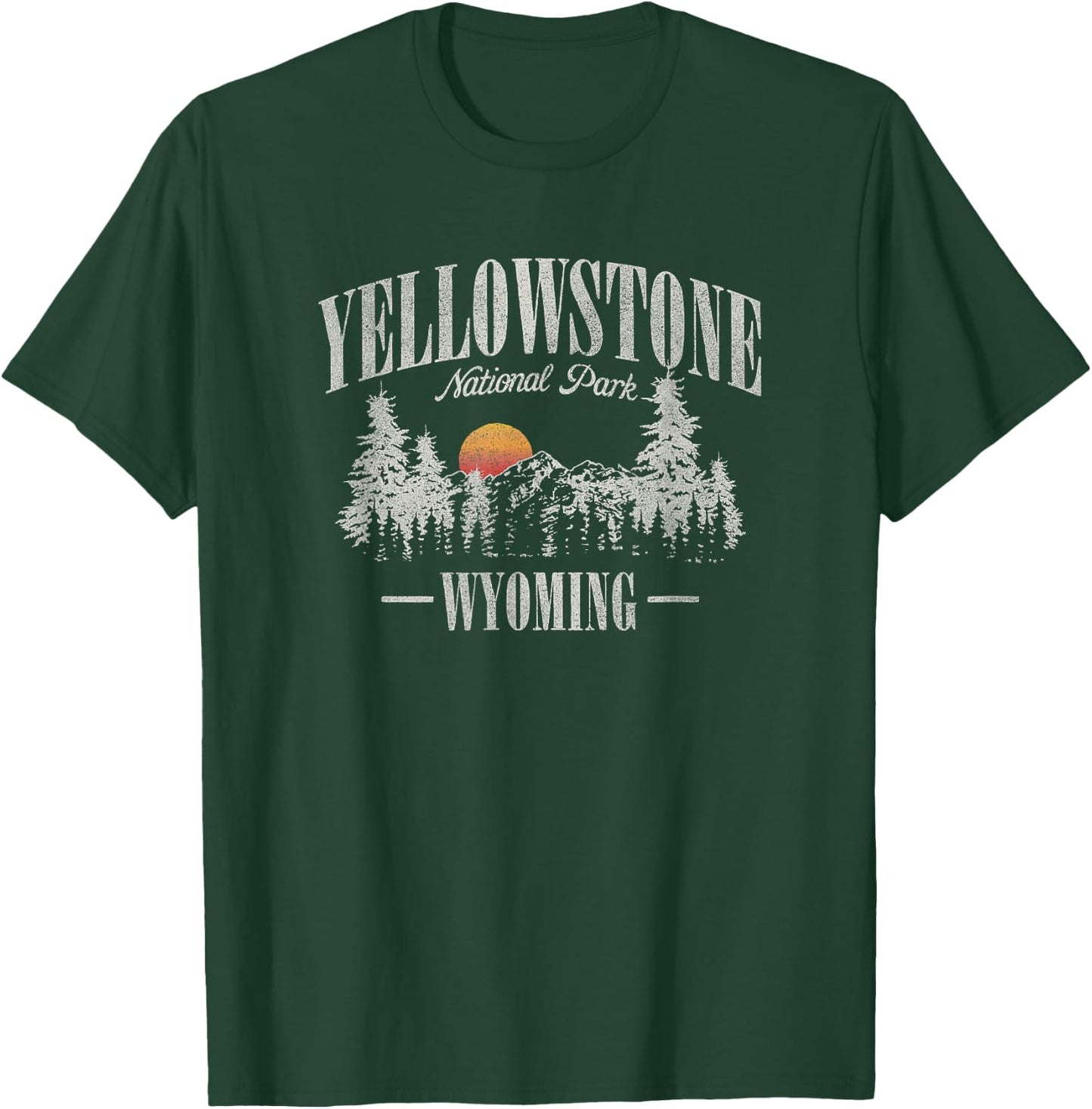 Yellowstone National Park Shirt Destinations -Adults Black Cotton 60% Polyester 40% Short Sleeve Classic Fit Small T-Shirt - T-Shirt | Forest