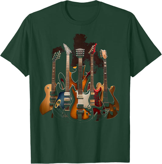 Guitars Musicians Guitarists T-Shirt - T-Shirt | Forest