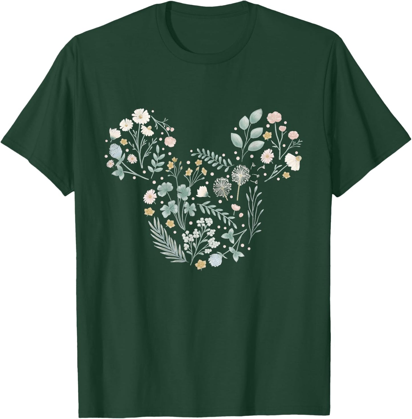 Disney Mickey Mouse Icon Spring Flowers T-Shirt - T-Shirt | Forest