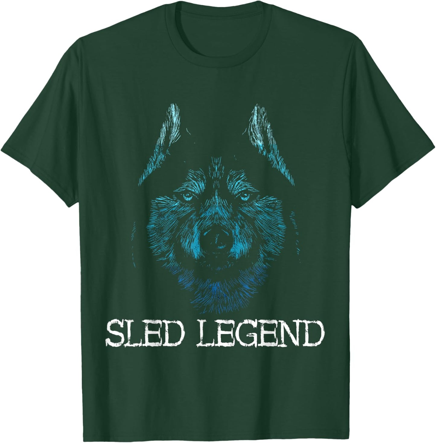 Sled Dog Husky Dog Sled Legend Alaska Winter Mushing Sleigh T-Shirt - T-Shirt | Forest