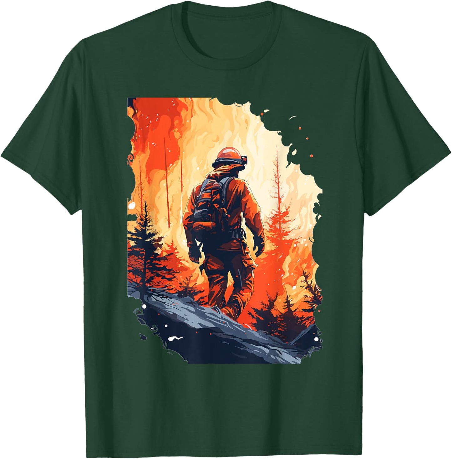 Funny Firefighting Shirts Firefighter & Fireman T-Shirt - T-Shirt | Forest