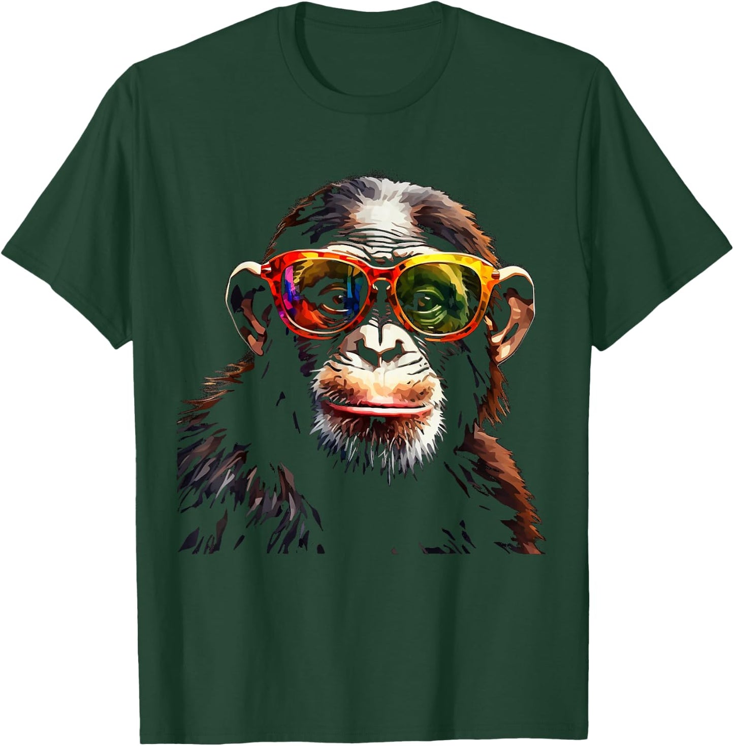 Monkey Sunglasses Animal Zoo Colourful Art Monkey T-Shirt - T-Shirt | Forest