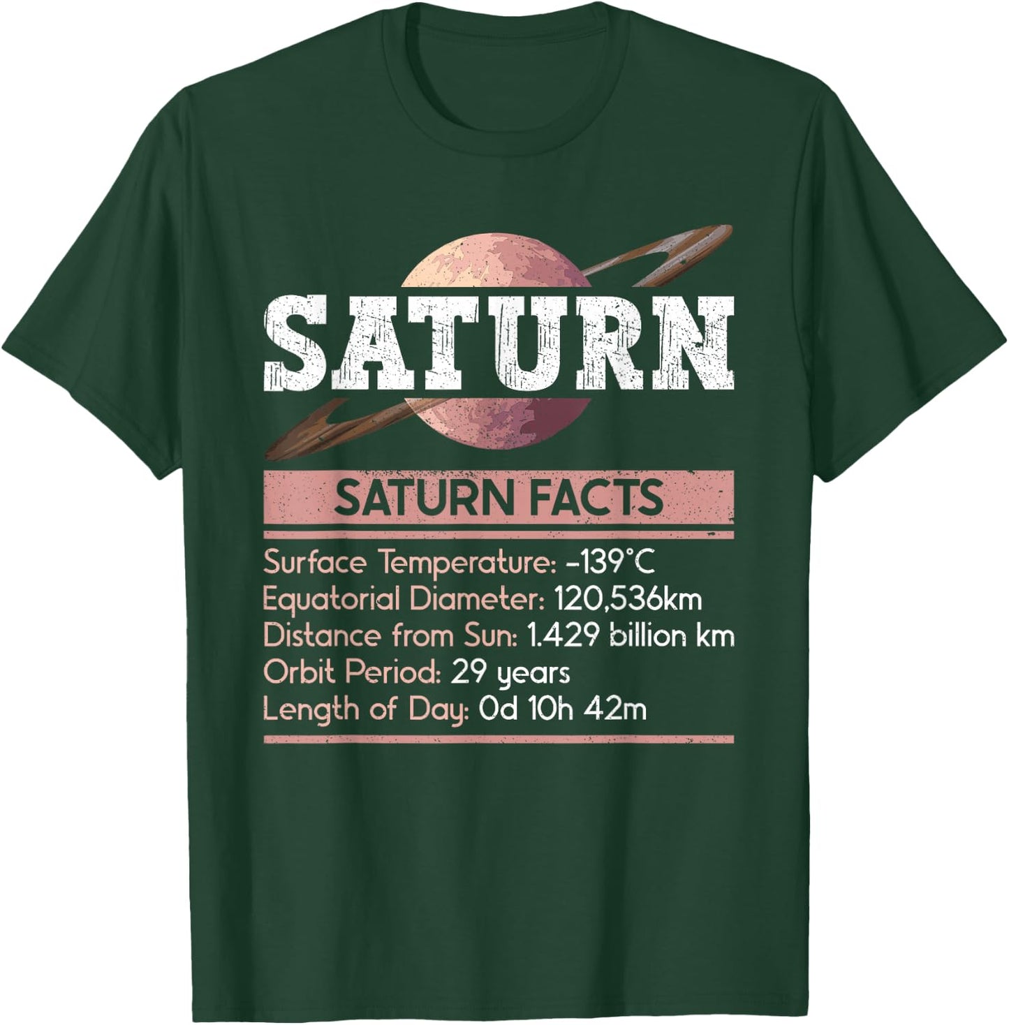 Saturn Facts - Space Saturn Planet T-Shirt - T-Shirt | Forest