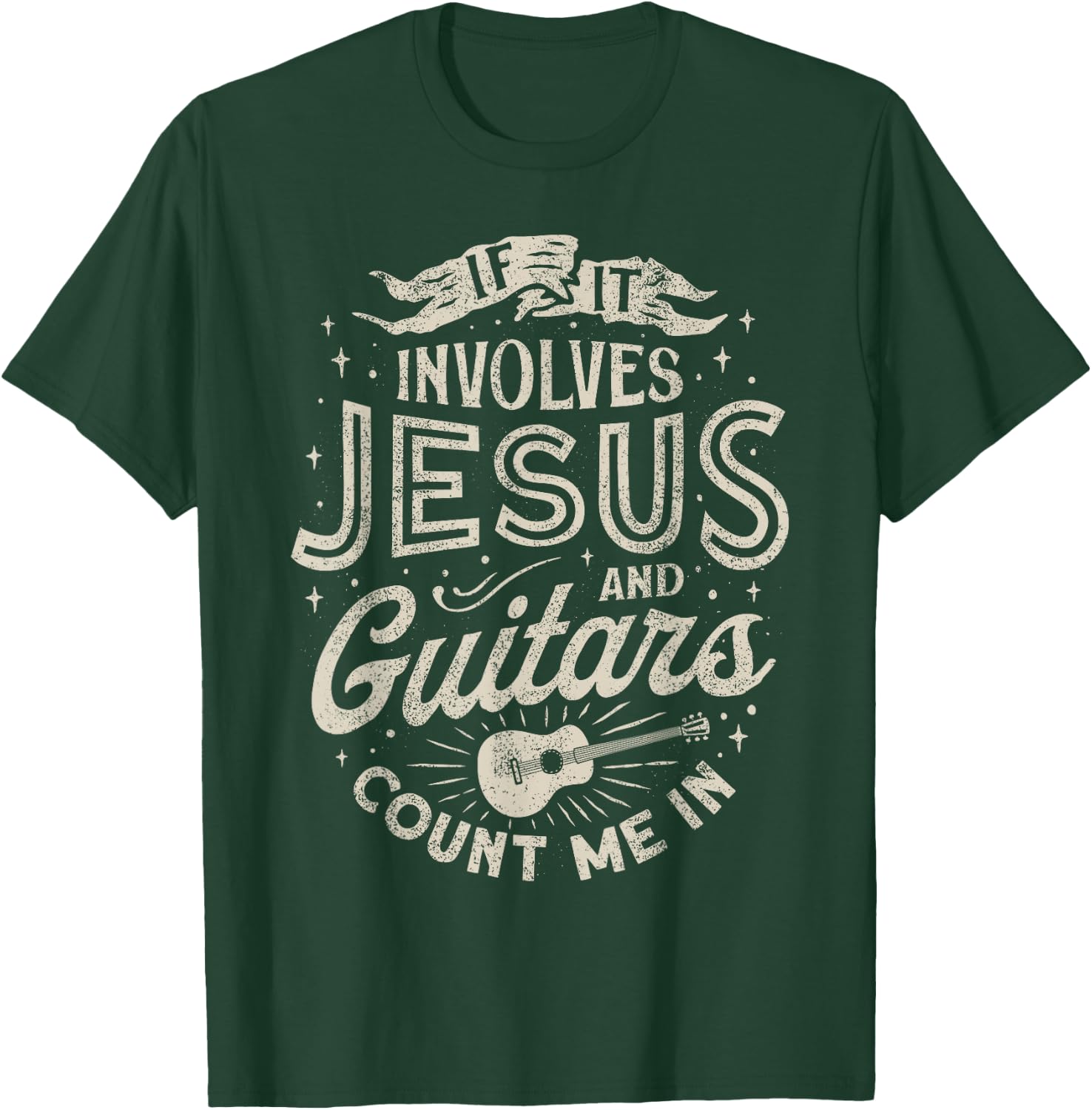 If It Involves Jesus and Guitars Guitarist Christian Music T-Shirt - T-Shirt | Forest