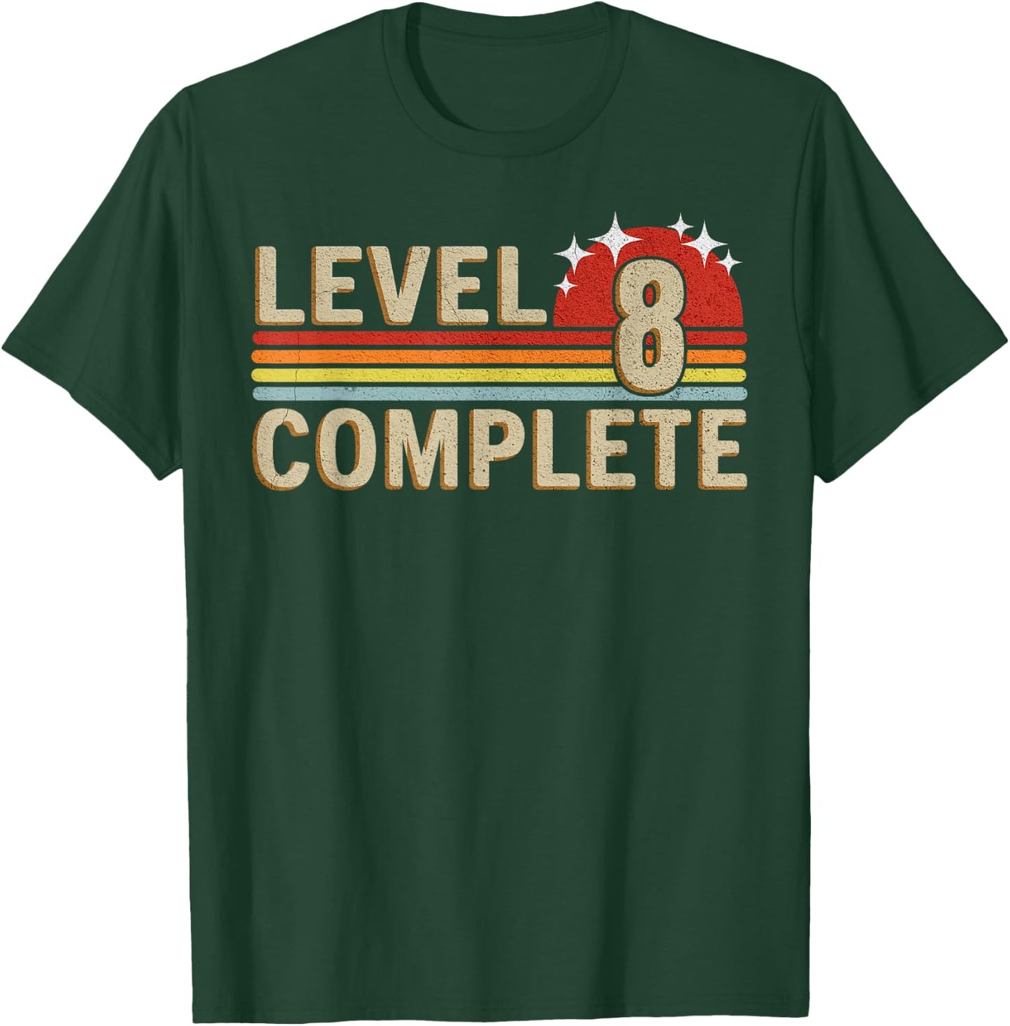 Level 8 Complete Gaming Vintage 8 Years Wedding Anniversary T-Shirt - T-Shirt | Forest