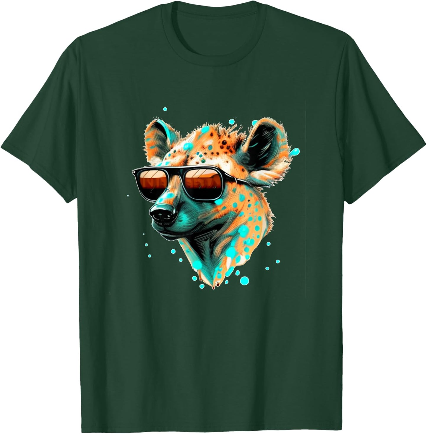 Funny looking Hyena Face with Sunglasses T-Shirt - T-Shirt | Forest