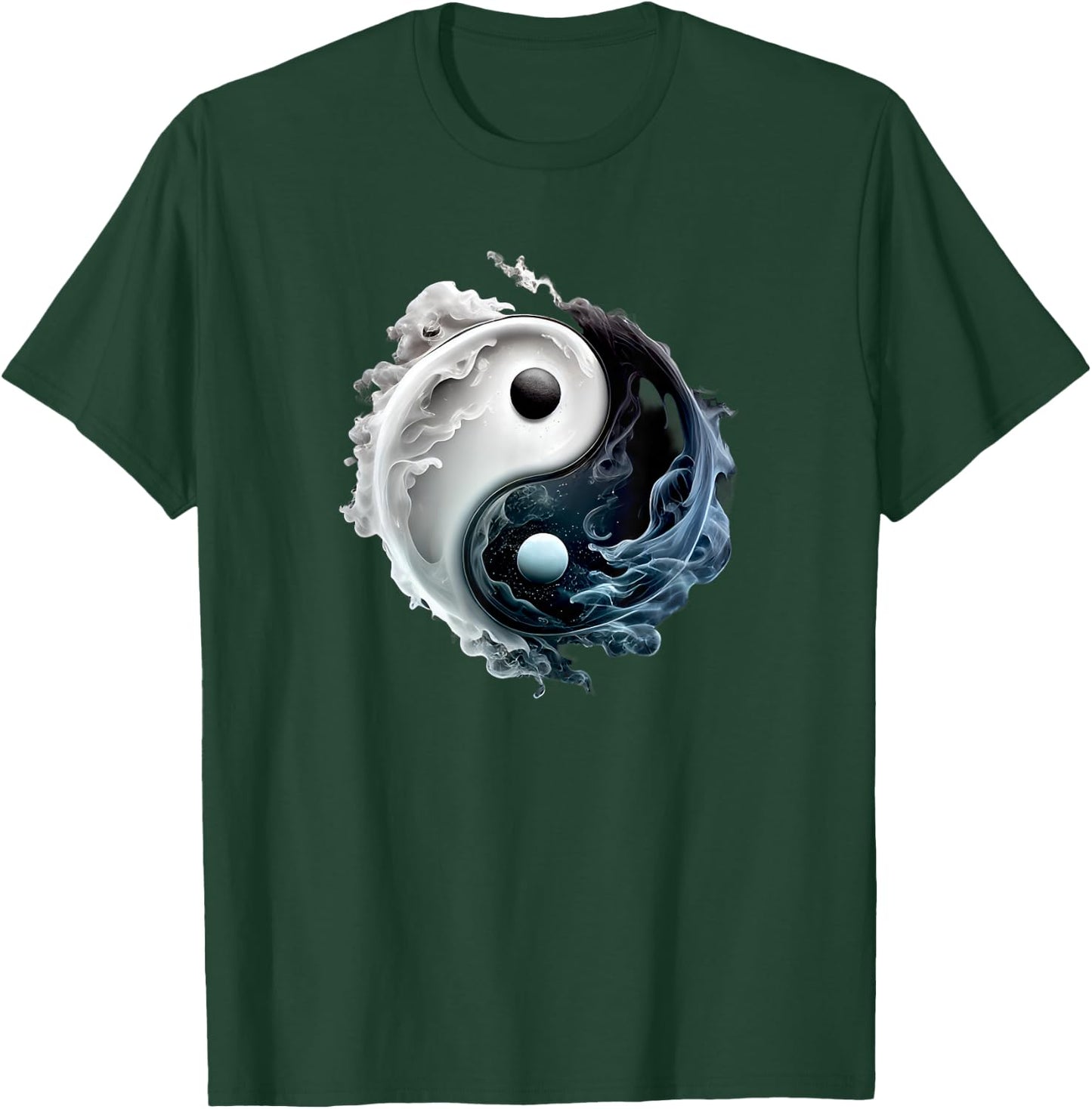Ying Yang Whispy Feng Shui Taijitu Yin Yang T-Shirt - T-Shirt | Forest