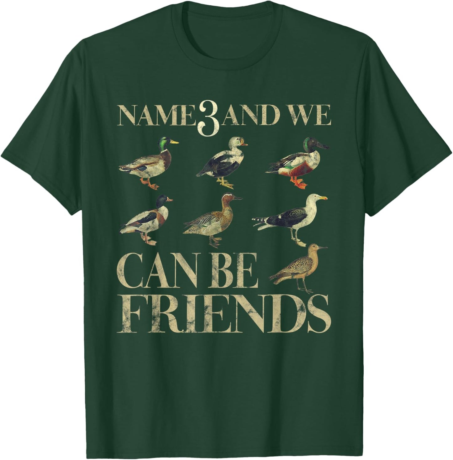 Name 3 And We Can Be Friends Funny Duck T-Shirt - T-Shirt | Forest