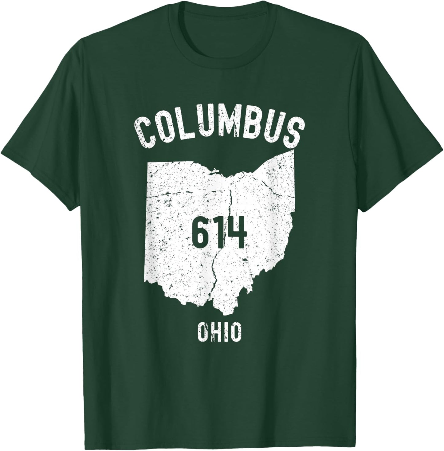 Columbus Ohio OH 614 Vintage Athletic Style T-Shirt - T-Shirt | Forest