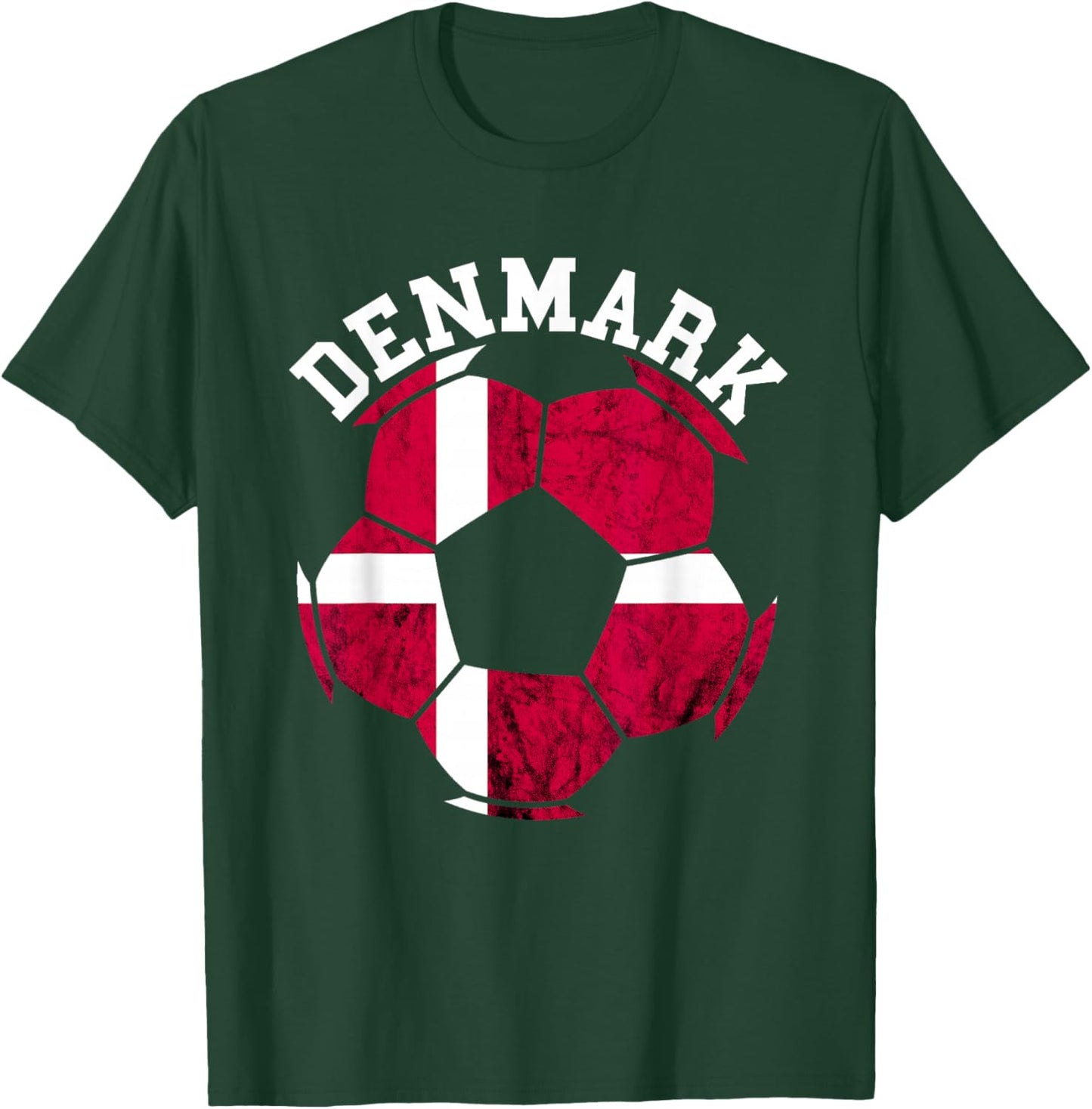 Danish Pride Denmark Soccer Team Ball Denmark Danish Flag T-Shirt - T-Shirt | Forest