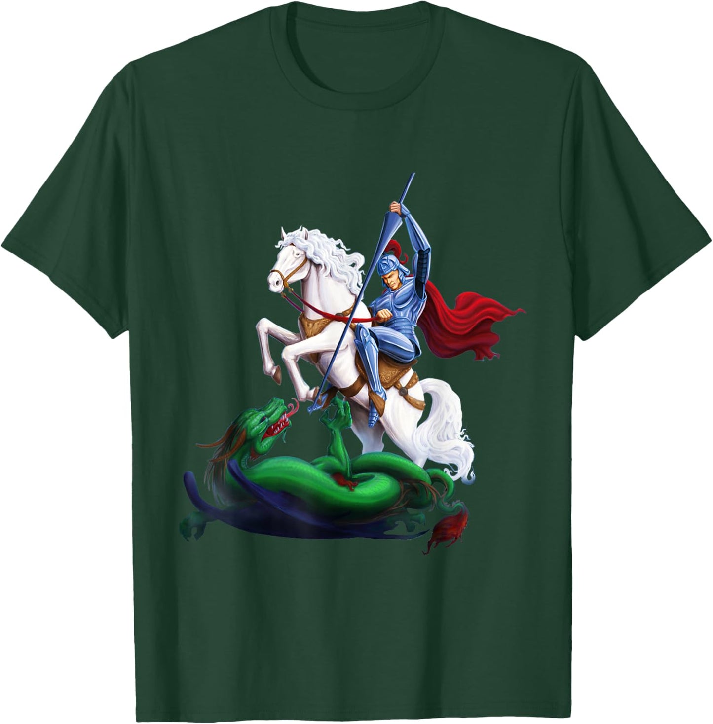 St. George and the Dragon England Catholic Saints Pray T-Shirt - T-Shirt | Forest