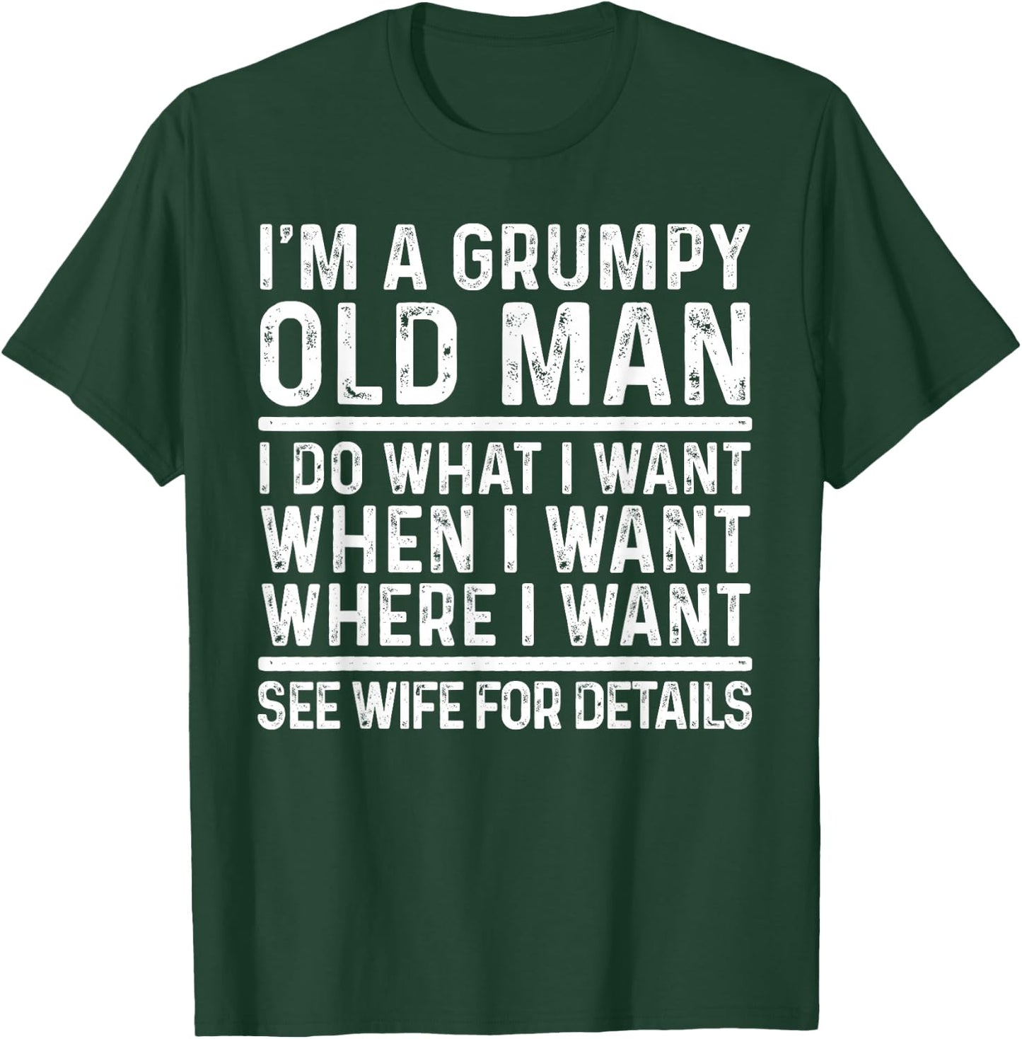 Funny Grumpy Old Man Design For Grandpa Men Elderly Old Man T-Shirt - T-Shirt | Forest
