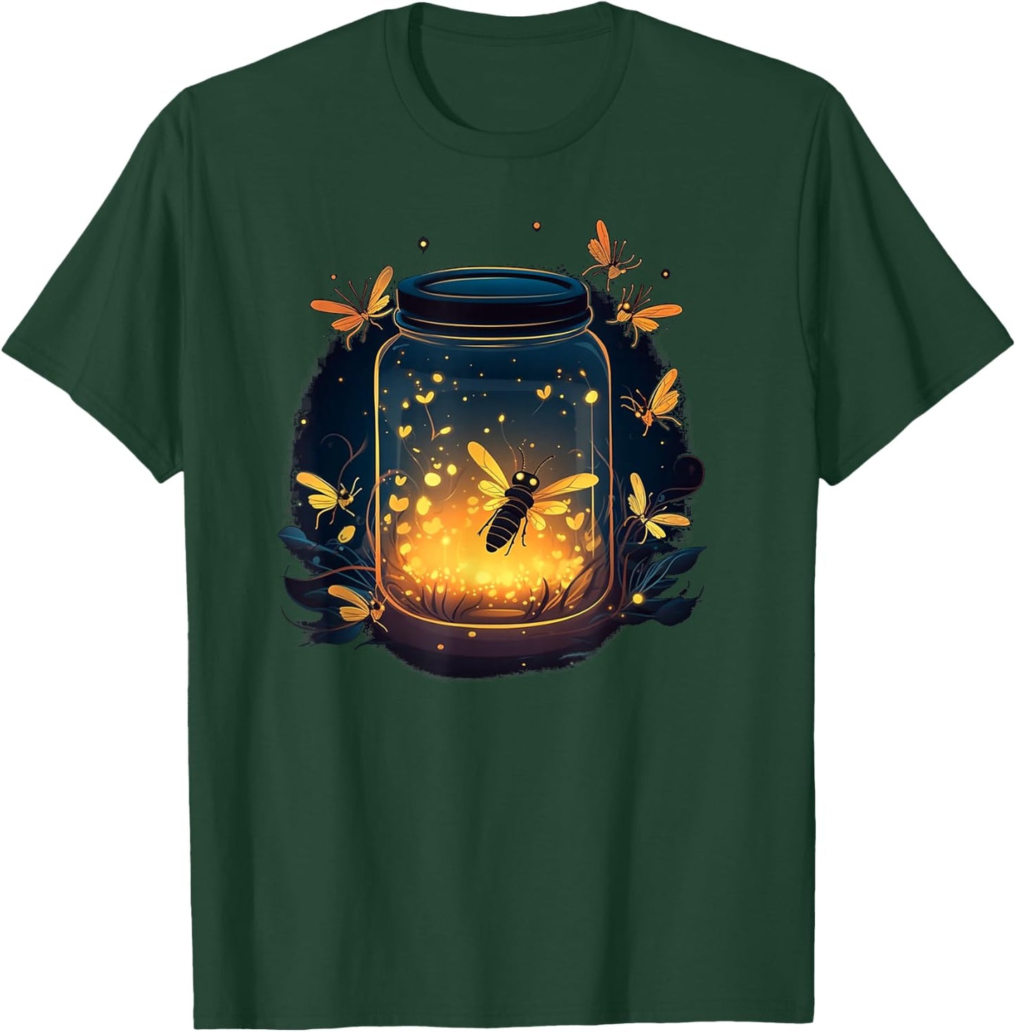 Glowing Fireflies in Jar T-Shirt - T-Shirt | Forest