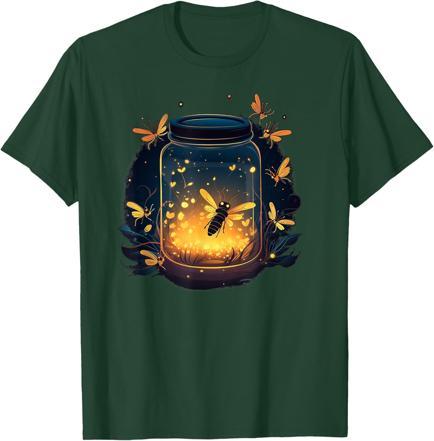 Glowing Fireflies in Jar T-Shirt - T-Shirt | Forest