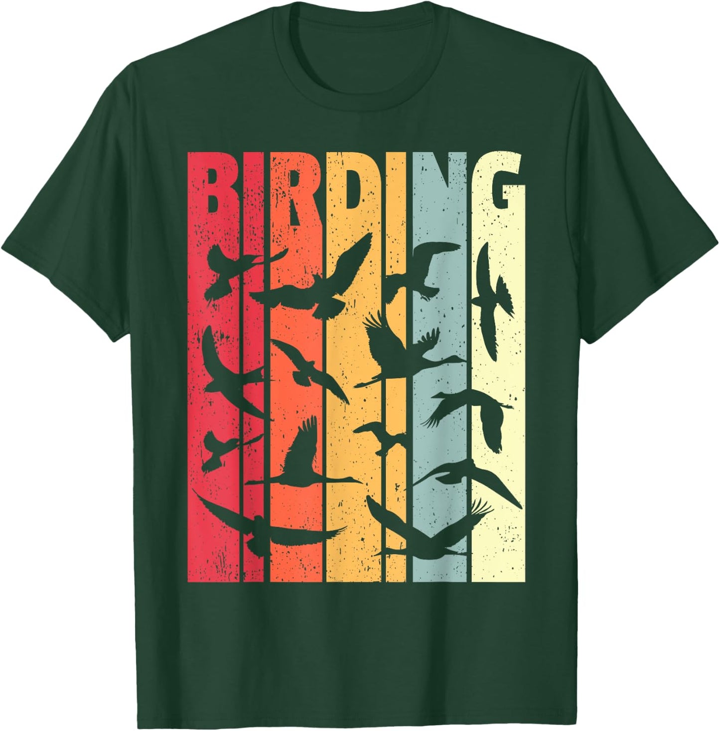 Birding Retro Birdwatcher Birder T-Shirt - T-Shirt | Forest