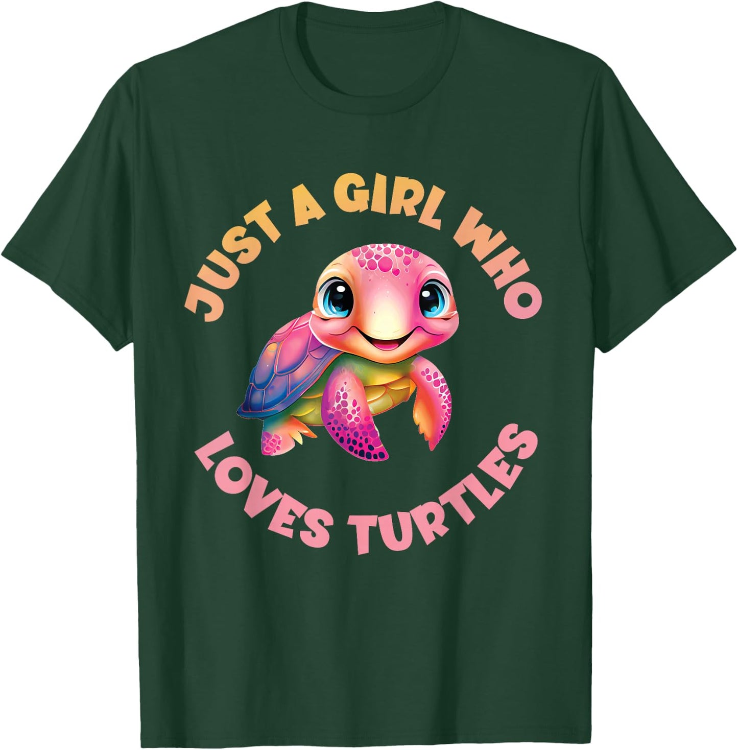Girl's Cute Sea Turtle Kawaii Just A Girl Who Loves Turtles T-Shirt - T-Shirt | Forest