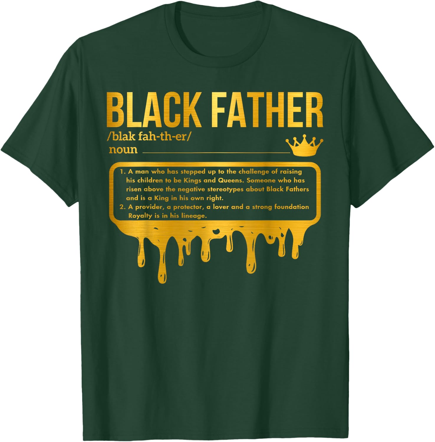 Black Father Definition African American Dad Father's Day T-Shirt - T-Shirt | Forest