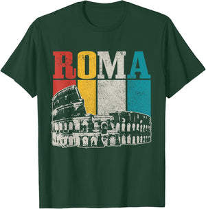 Rom Italy Roma Italia Colosseum Vintage Italian T-Shirt - T-Shirt | Forest