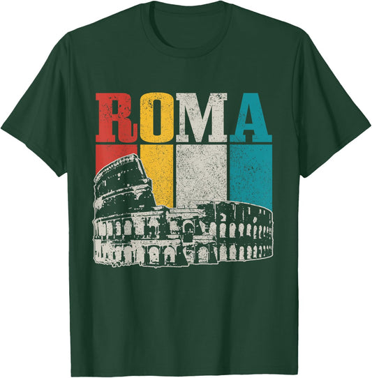 Rom Italy Roma Italia Colosseum Vintage Italian T-Shirt - T-Shirt | Forest