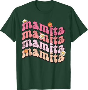 Retro Hippy Groovy Mamita , Fall Autumn Mamita Groovy T-Shirt - T-Shirt | Forest