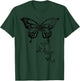 Butterfly Graphic Black Print Distressed T-Shirt - T-Shirt | Forest