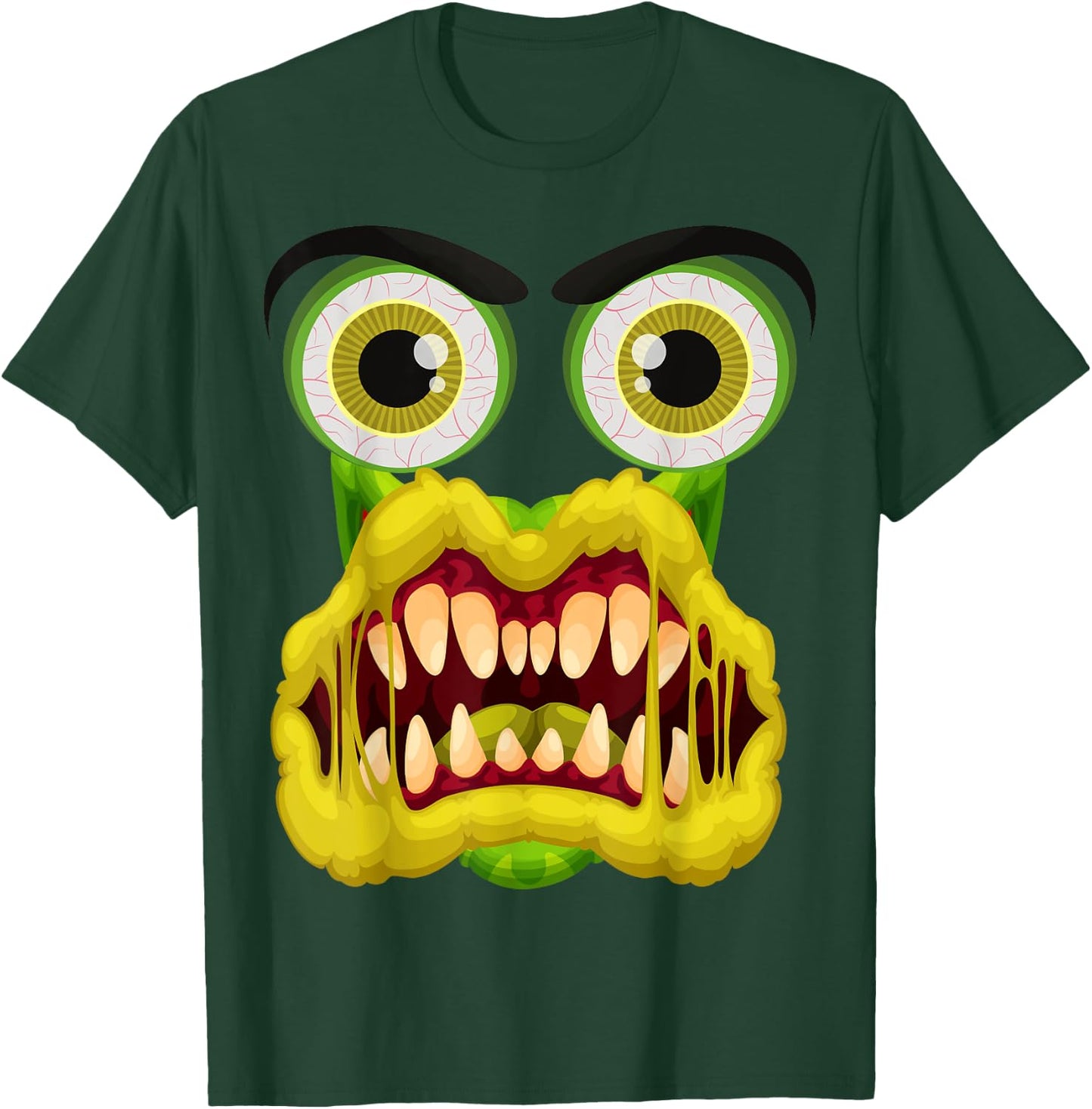 Men's Women's Cute Monster Face Halloween Costume T-Shirt - T-Shirt | Forest