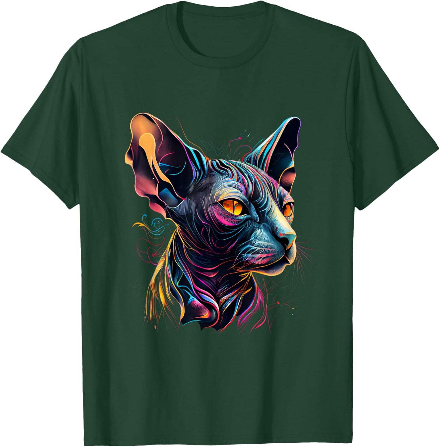 Sphynx Cat Lovers Colorful Pop Art Syphnx Cat Men Women Girls Kids T-Shirt - T-Shirt | Forest