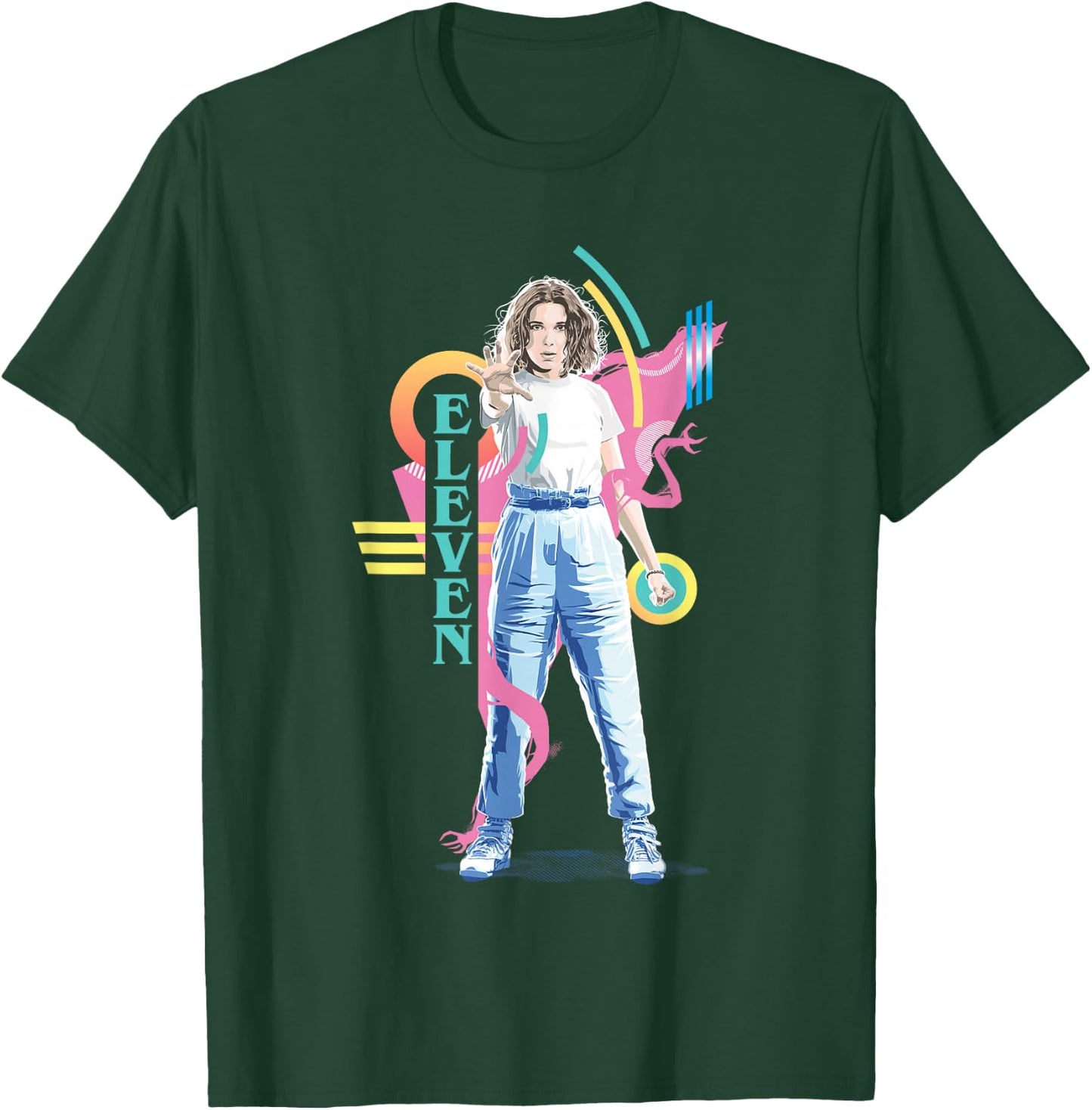 Stranger Things Vintage Retro Eleven Superpowered 80's Icon T-Shirt - T-Shirt | Forest