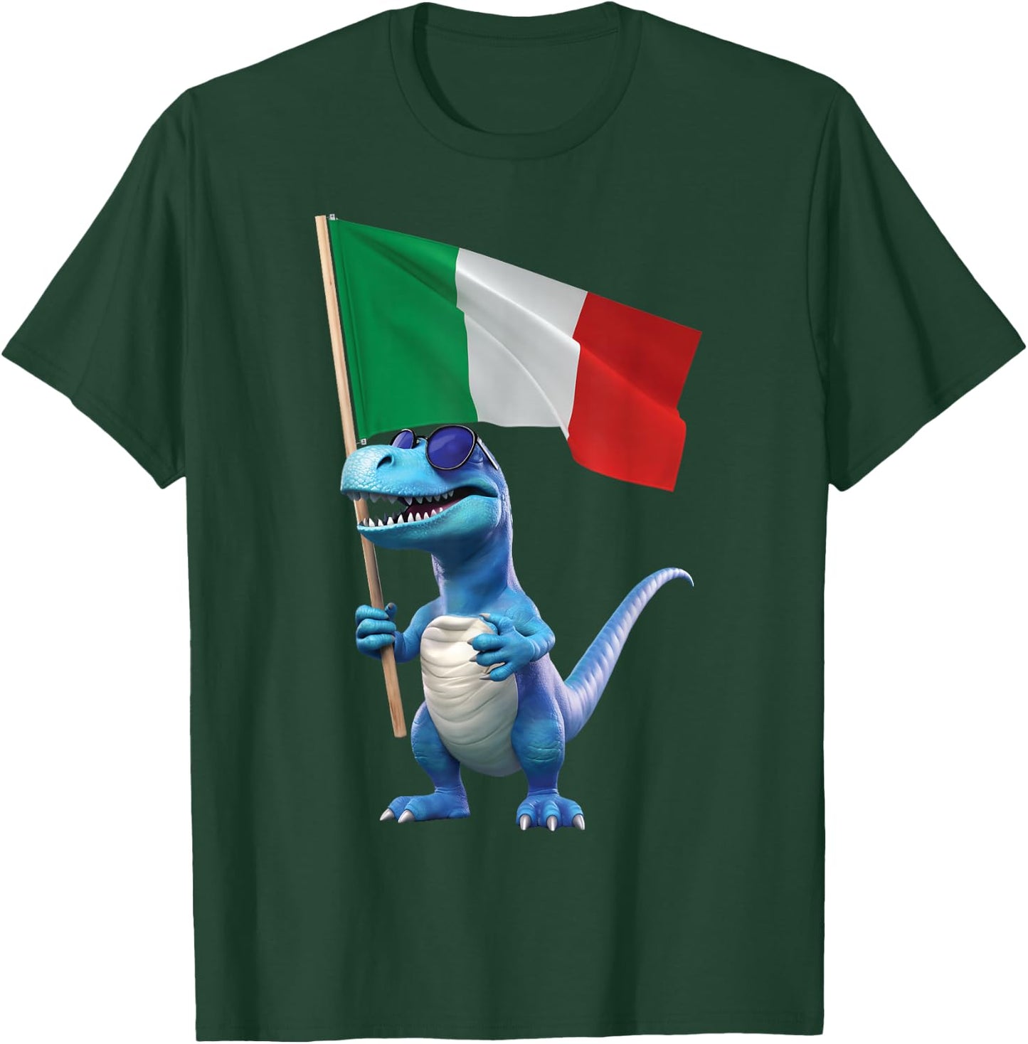 Italy Flag Dinosaur Italian Italia Rome Pizza Kids Trex T-Shirt - T-Shirt | Forest