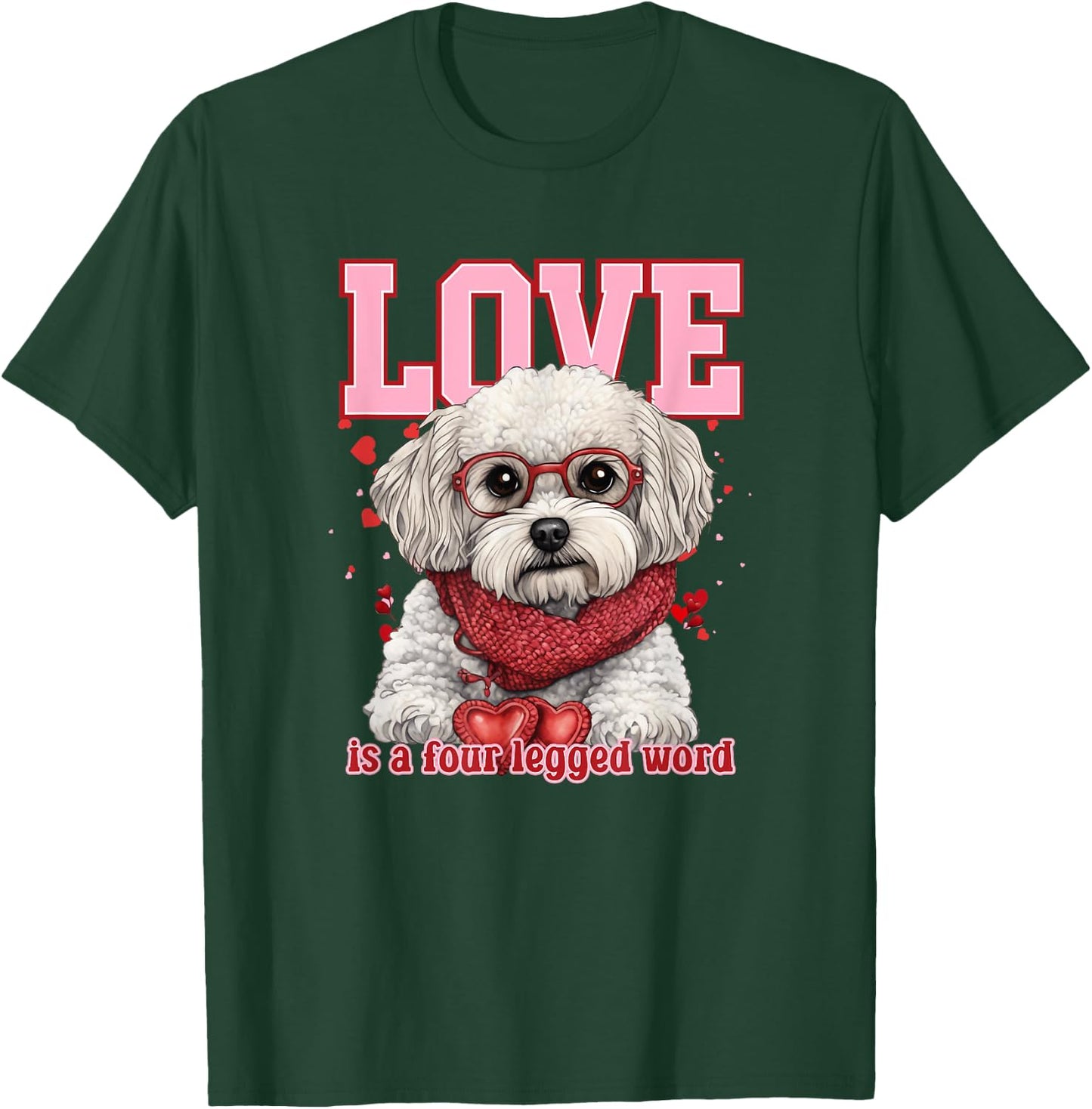 Cute Shichon ShihTzu Poodle Mix Fluffy Valentine Puppy T-Shirt - T-Shirt | Forest