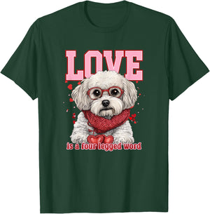 Cute Shichon ShihTzu Poodle Mix Fluffy Valentine Puppy T-Shirt - T-Shirt | Forest