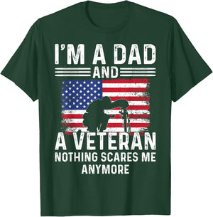 Patriotic Veterans Day I'm A Dad And A Veteran T-Shirt - T-Shirt | Forest