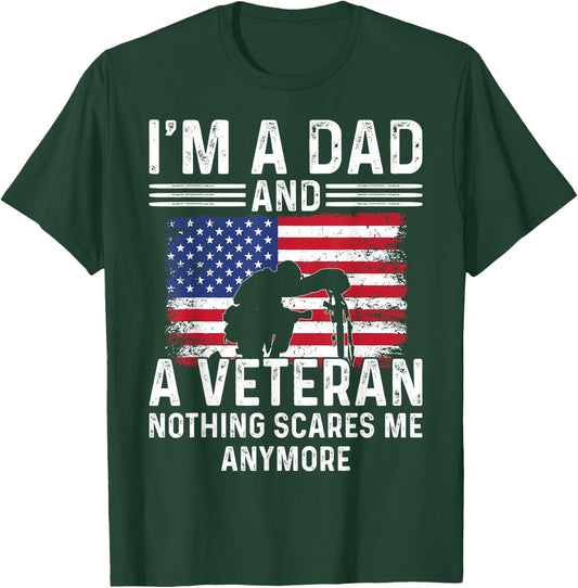 Patriotic Veterans Day I'm A Dad And A Veteran T-Shirt - T-Shirt | Forest