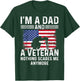 Patriotic Veterans Day I'm A Dad And A Veteran T-Shirt - T-Shirt | Forest