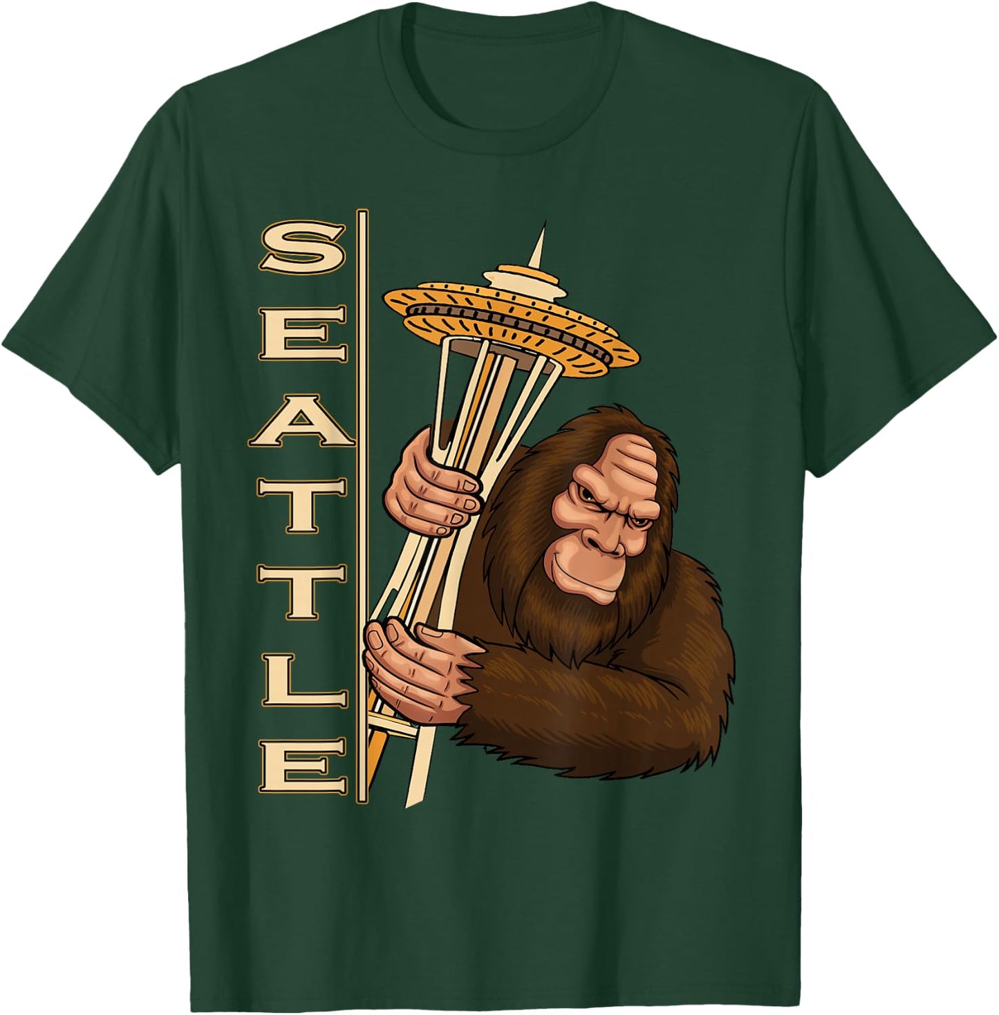 Pacific Northwest Seattle Sasquatch Space Needle Souvenir T-Shirt - T-Shirt | Forest