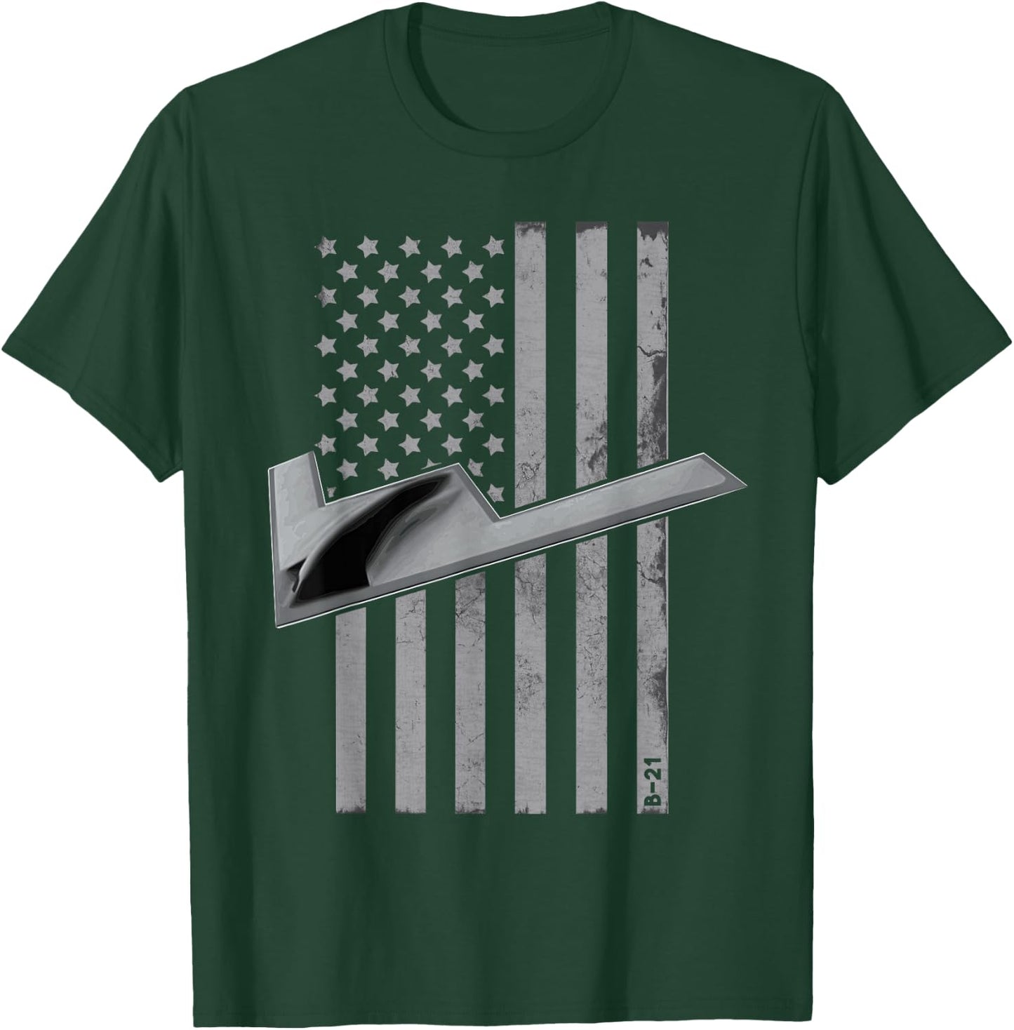 US B-21 Raider Stealth Bomber Military Aircraft T-Shirt - T-Shirt | Forest