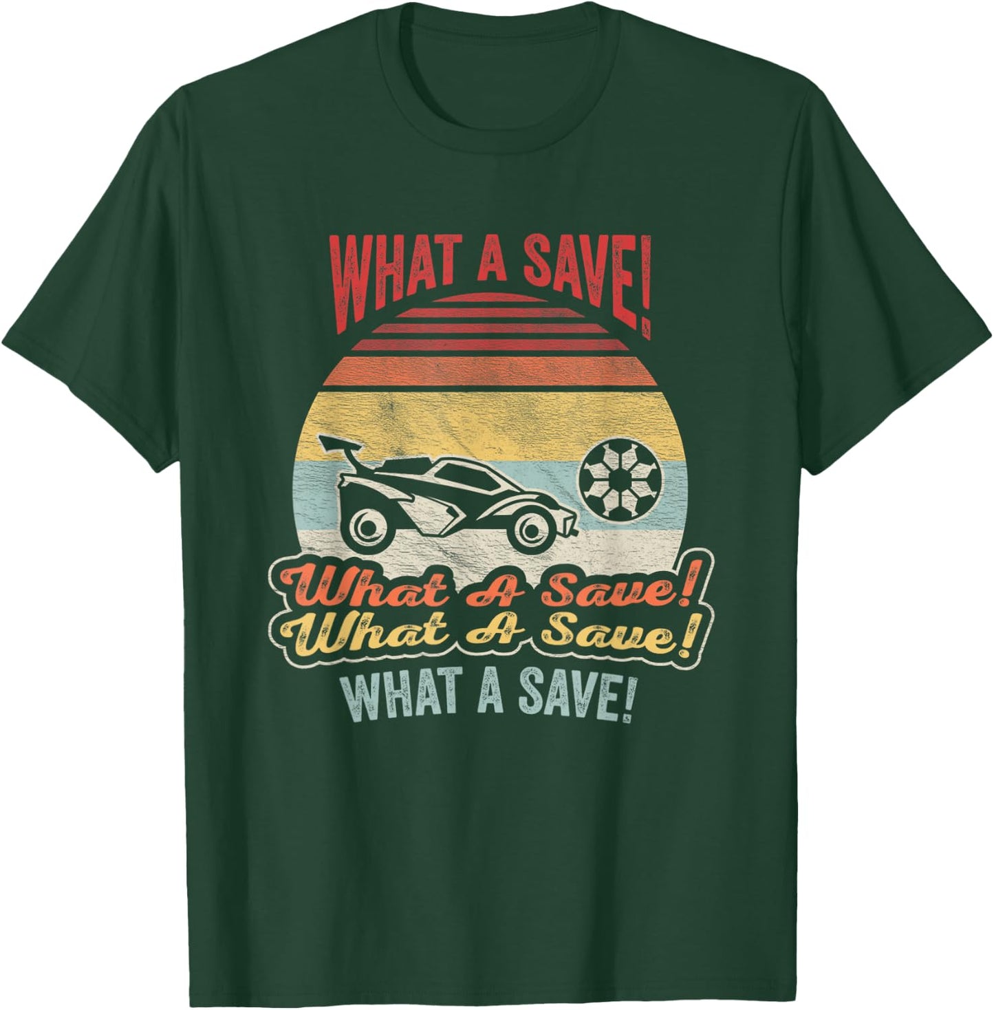 Vintage Retro What A Save Soccer Car League T-Shirt - T-Shirt | Forest