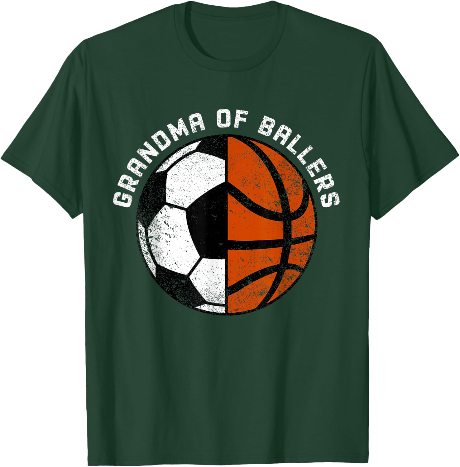 Grandma Of Ballers Funny Soccer Basketball Grandma T-Shirt - T-Shirt | Forest