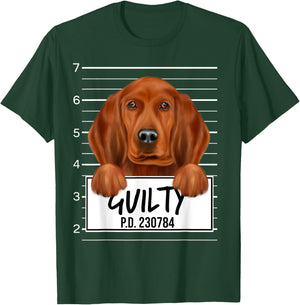 Funny Redbone Coonhound Mugshot Guilty Dog Men Women Kids T-Shirt - T-Shirt | Forest