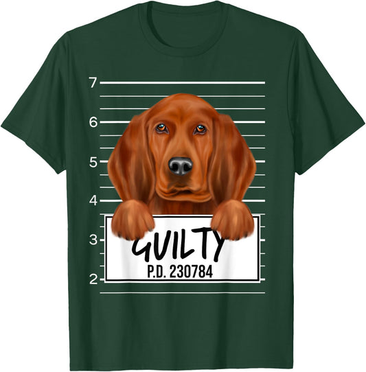 Funny Redbone Coonhound Mugshot Guilty Dog Men Women Kids T-Shirt - T-Shirt | Forest